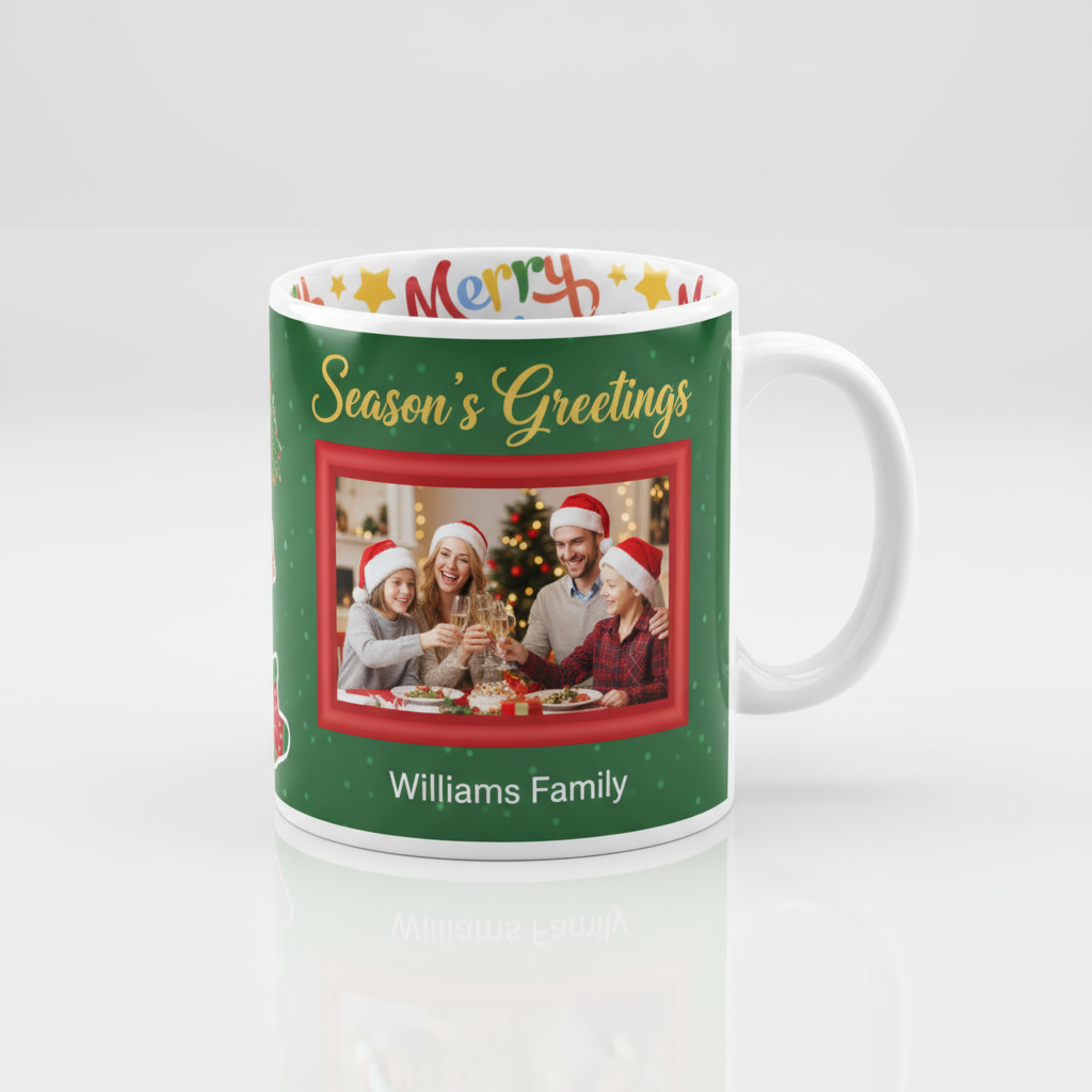 Christmas Coffee Mugs 11oz | Custom Photo & Name Printing | Festive Gifts SA