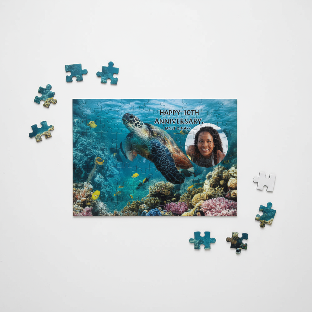 Personalized 30-Piece European Glossy Puzzle - Custom Photo & Name Gift