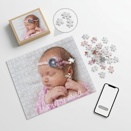 Personalized 99-Piece Cardboard Puzzle - Custom Photo & Name Gift