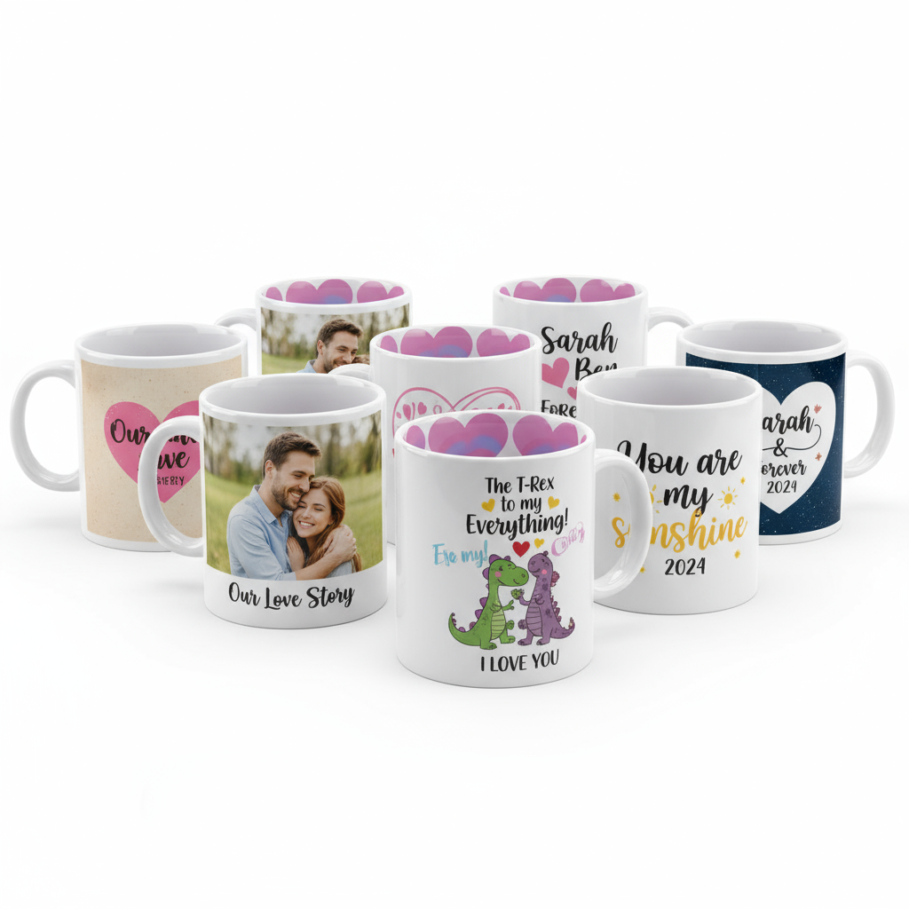 'I Love You' Coffee Mugs 11oz | Custom Photo & Name Printing | Romantic Gifts SA
