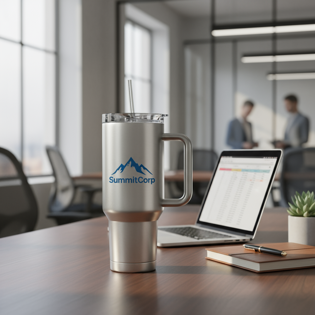 Corporate office with 40oz tumbler