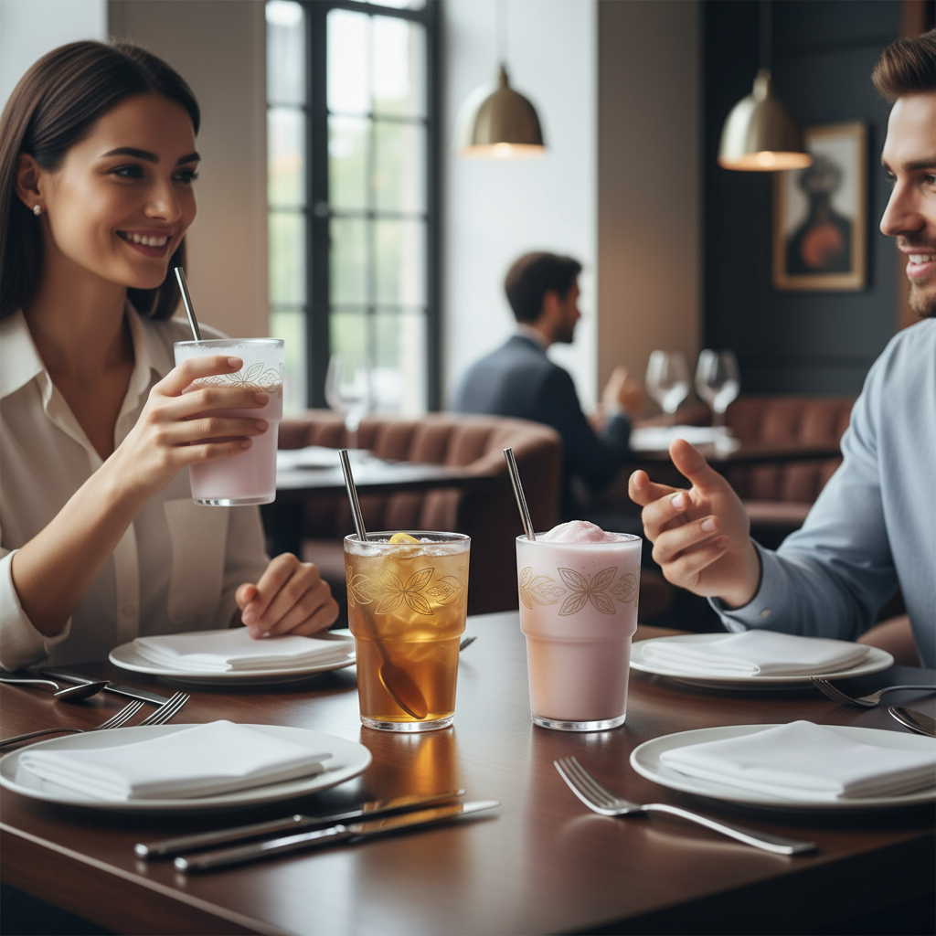 Elegant restaurant or cafe table