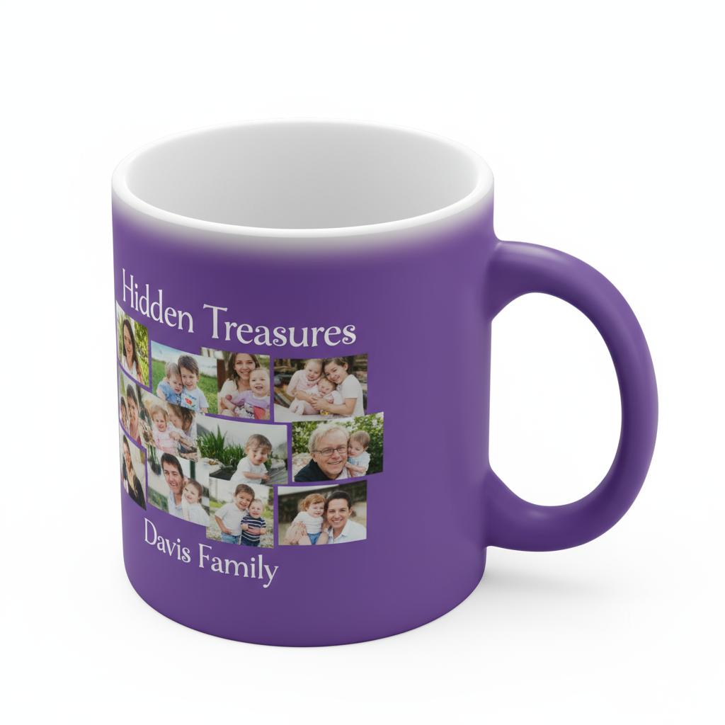Personalized Magic Purple Color-Changing Mug - Custom Photo & Name - 11oz Heat-Sensitive
