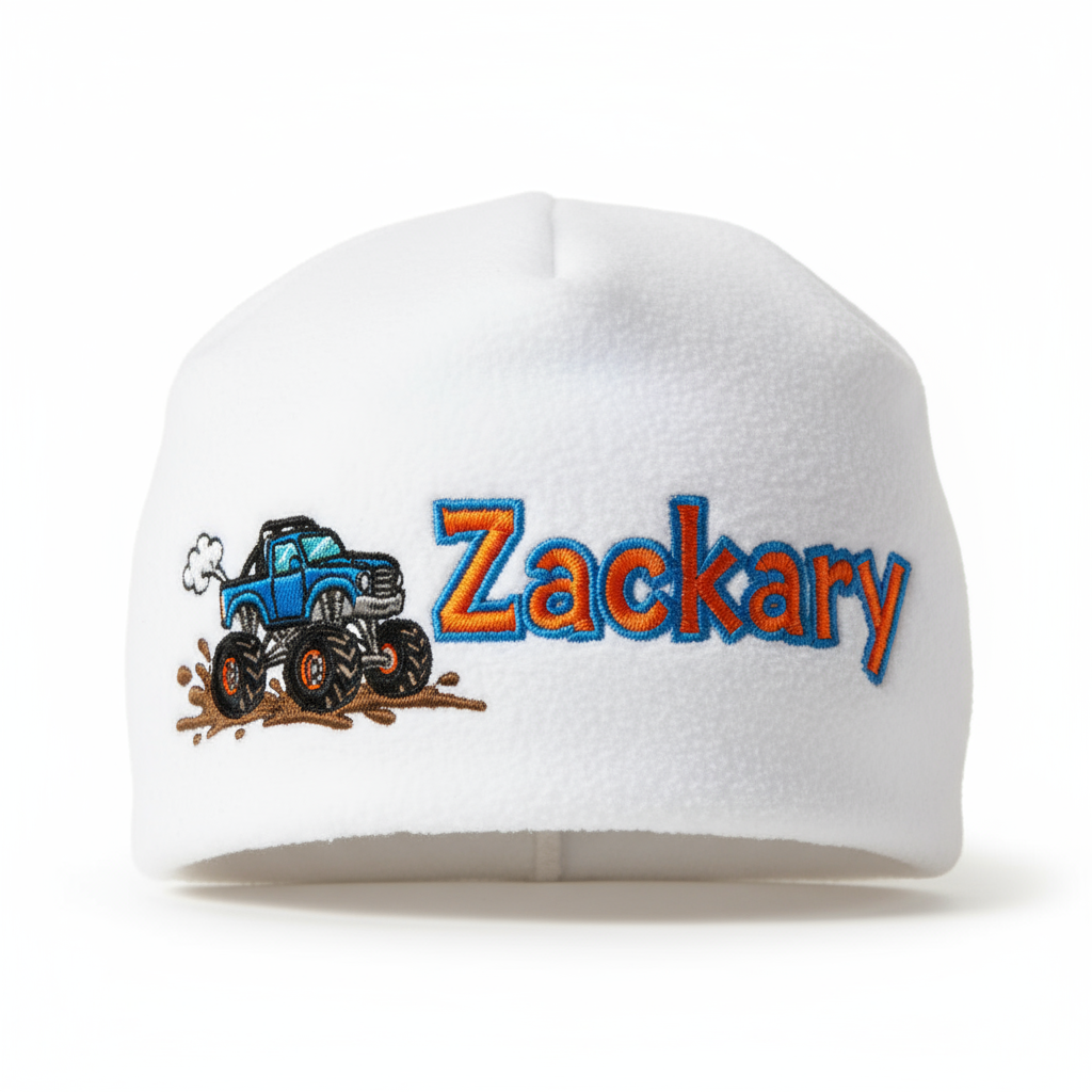 Personalized Kids Fleece Beanie - Custom Name & Logo Winter Hat