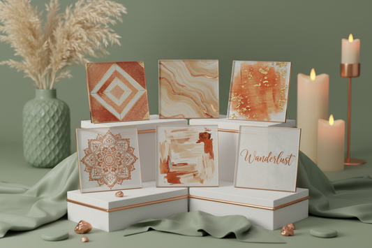 Premium Square Smooth Glass Coasters - 6 Pack Sublimated Sets | 99mm Luxury Coasters