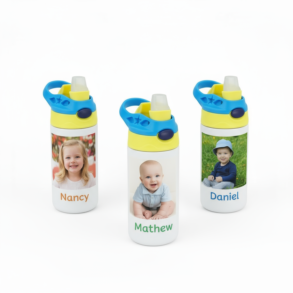 Personalized Kids Sippy Cup - Custom Full-Wrap Photo & Name Toddler Drinkware