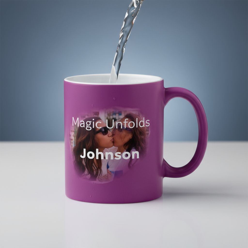 Personalized Magic Purple Color-Changing Mug - Custom Photo & Name - 11oz Heat-Sensitive