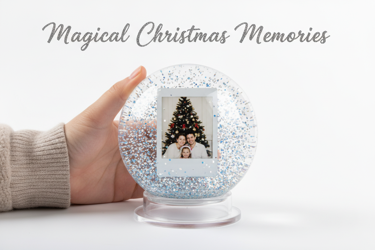 Snow globe acrylic frame with glitter - Instax Mini