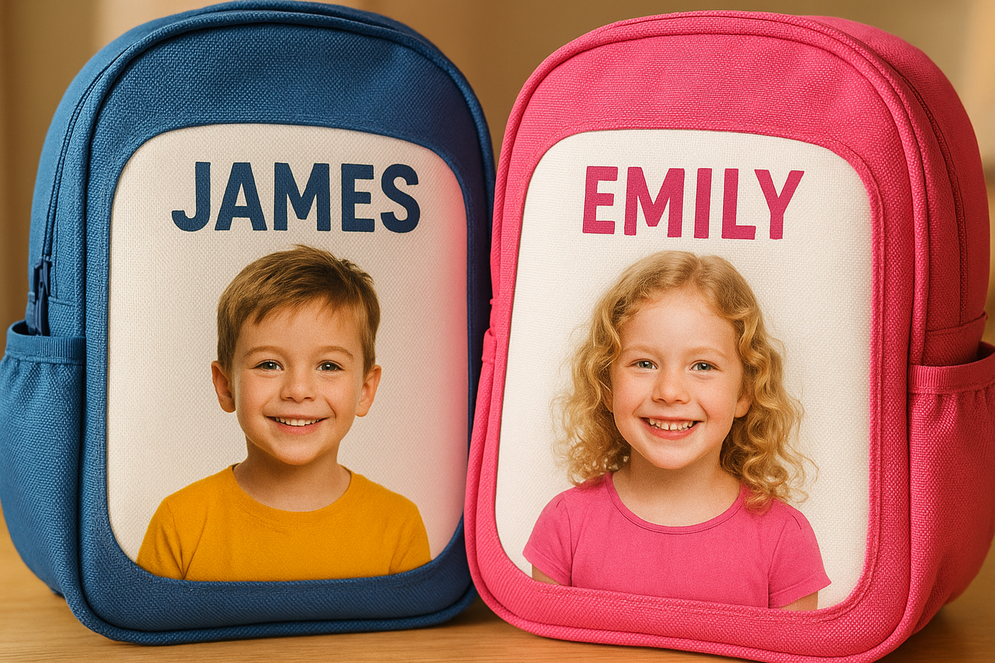 Personalized Kids Sublimation Backpack - Custom Photo & Name School Bag
