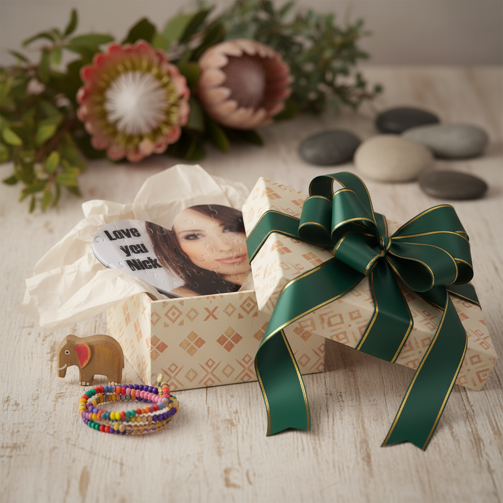 Gift presentation of heart puzzle
