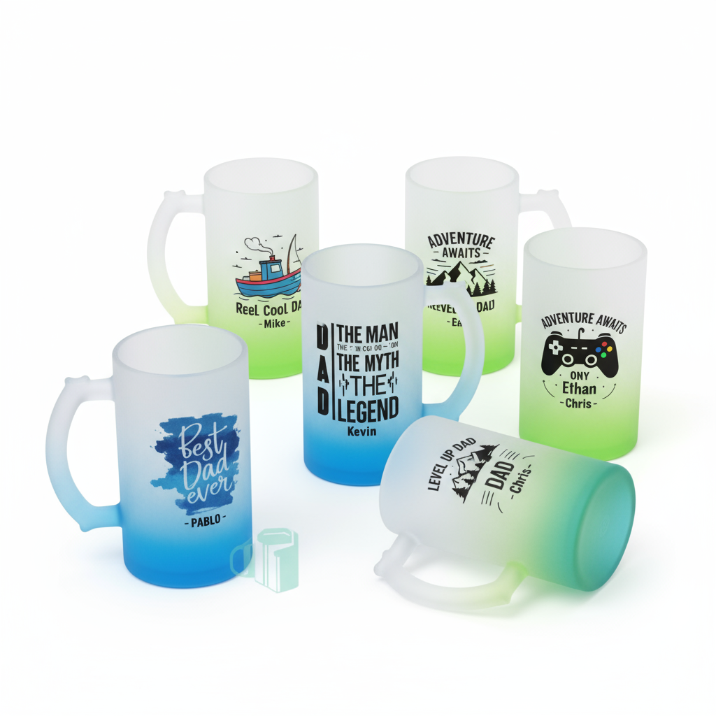 Custom Frosted Gradient Beer Mugs 16oz - Personalized Ombre Photo & Logo Printing | Pubs, Breweries & Groomsmen | Made in South Africa