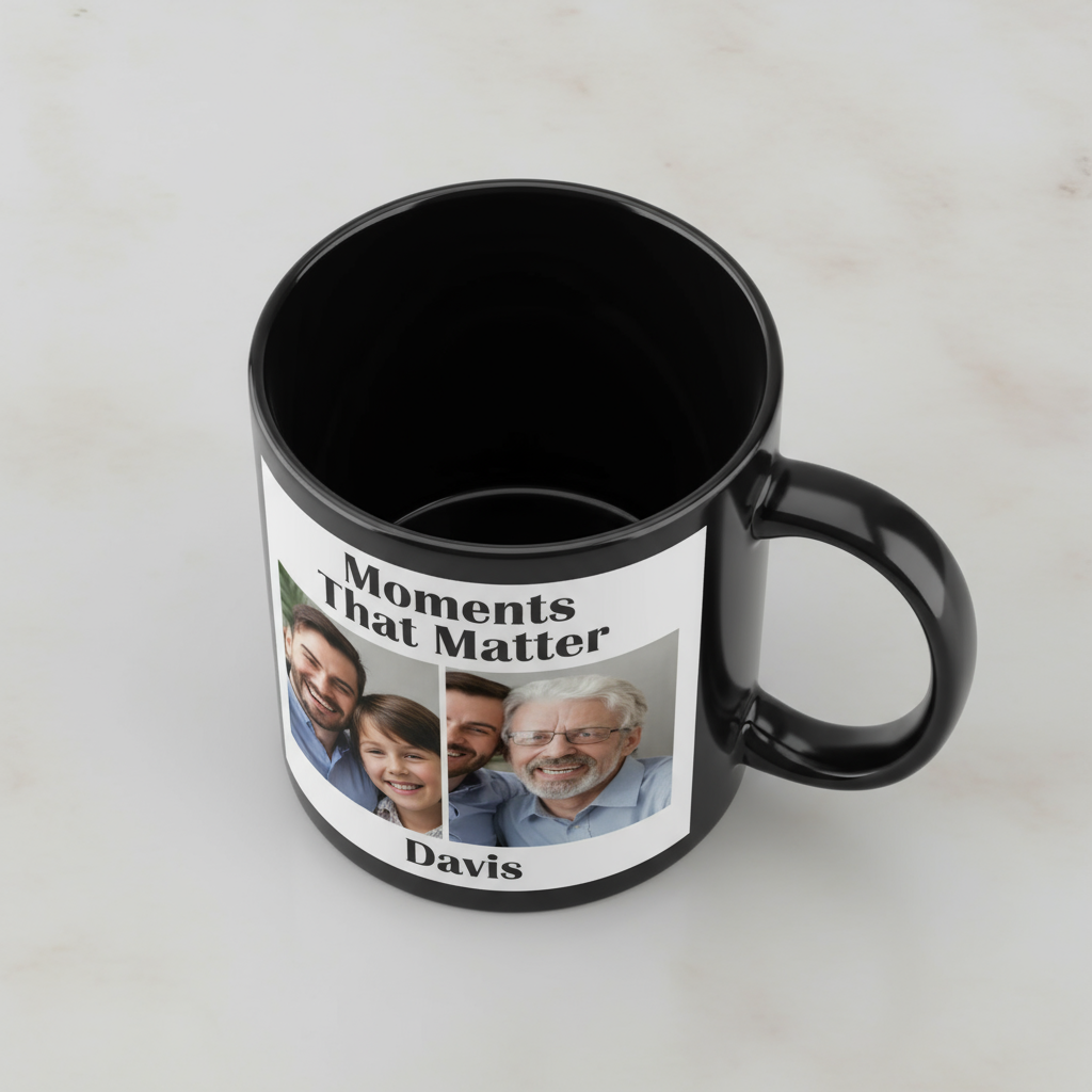 Black Patch Coffee Mugs 11oz | Custom Photo & Name Printing | Premium Gifts SA