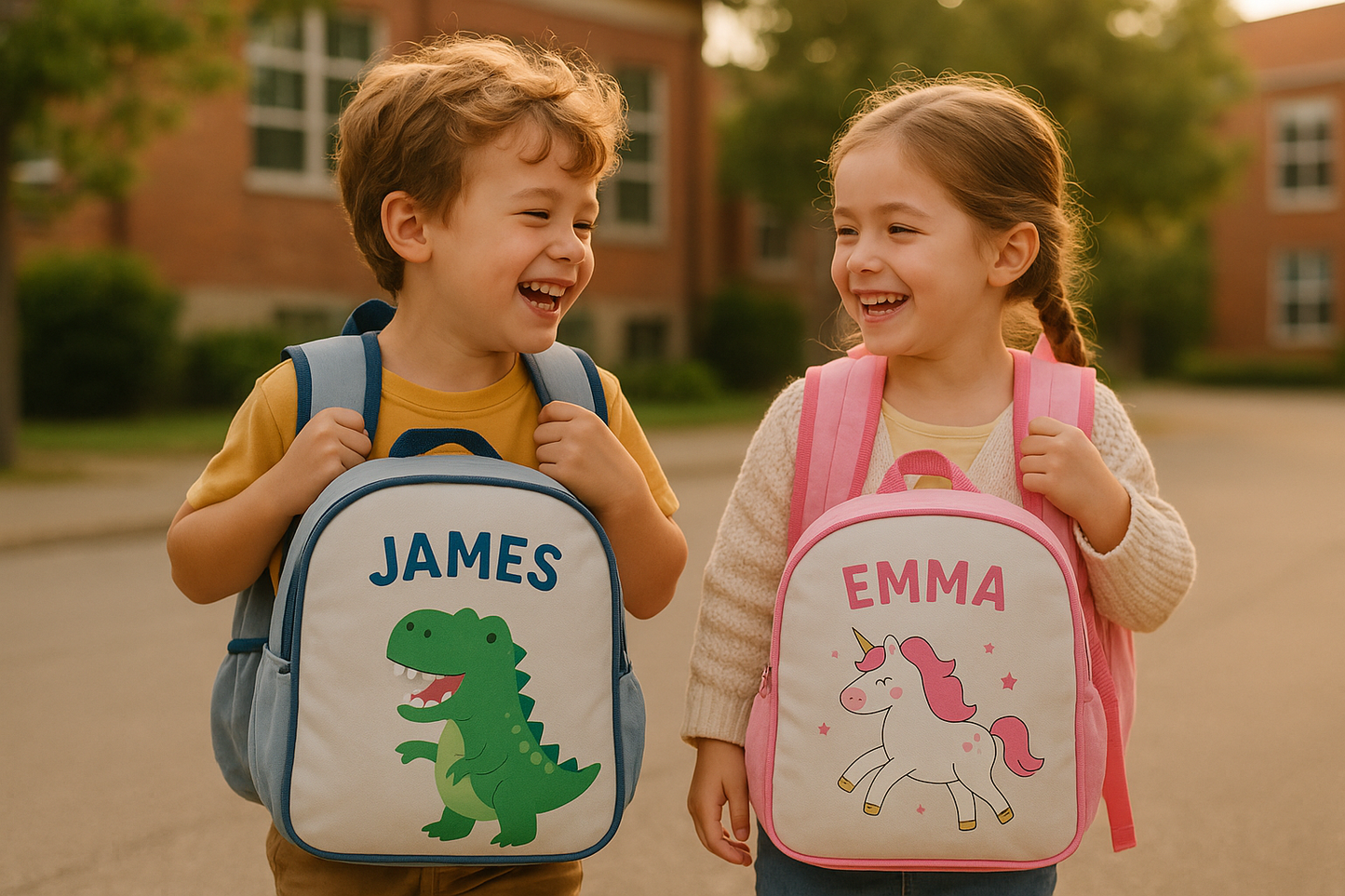 Personalized Kids Sublimation Backpack - Custom Photo & Name School Bag