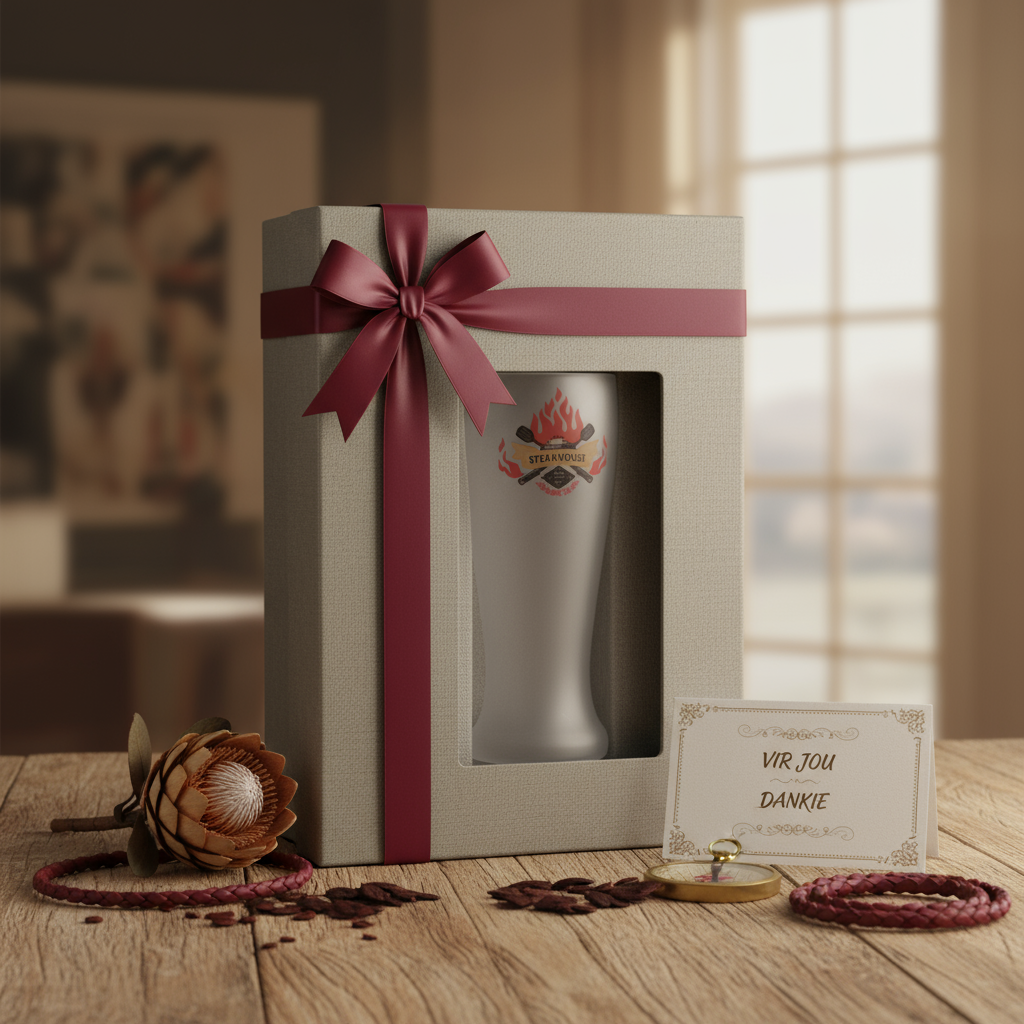 Elegant gift presentation of frosted mug