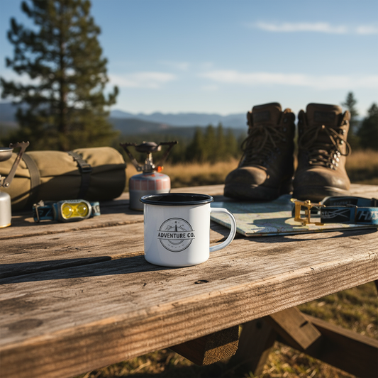 Rustic camping gear lifestyle