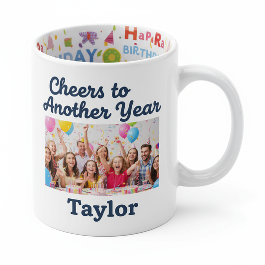 Birthday Coffee Mugs 11oz | Custom Photo & Name Printing | Personalized Gifts SA