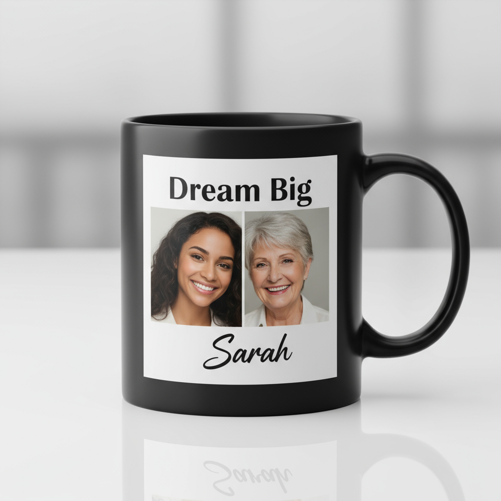 Black Patch Coffee Mugs 11oz | Custom Photo & Name Printing | Premium Gifts SA