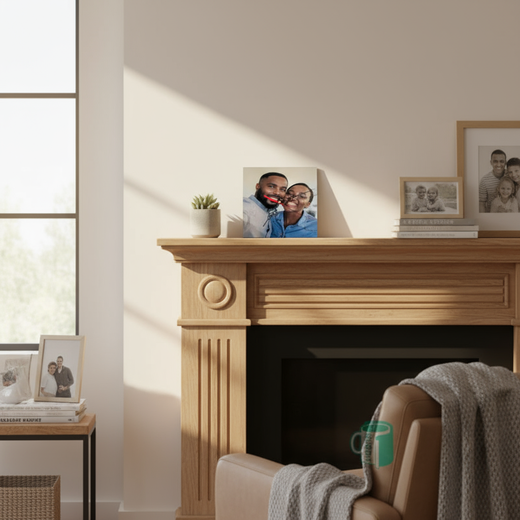 Home display with family photos