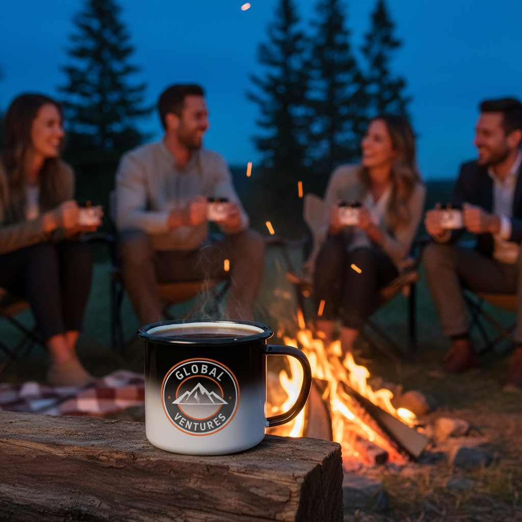 Outdoor corporate event campfire