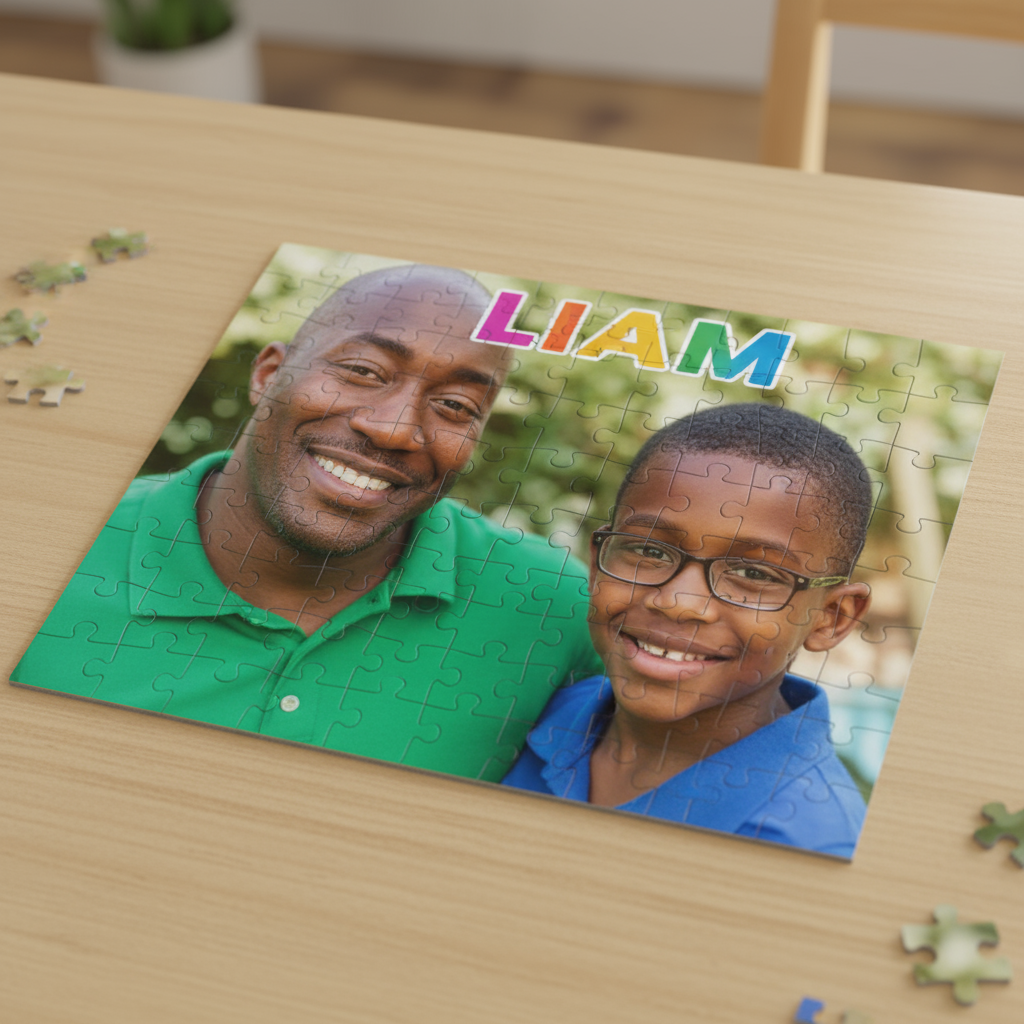 Personalized 70-Piece Cardboard Puzzle - Custom Photo & Name Gift