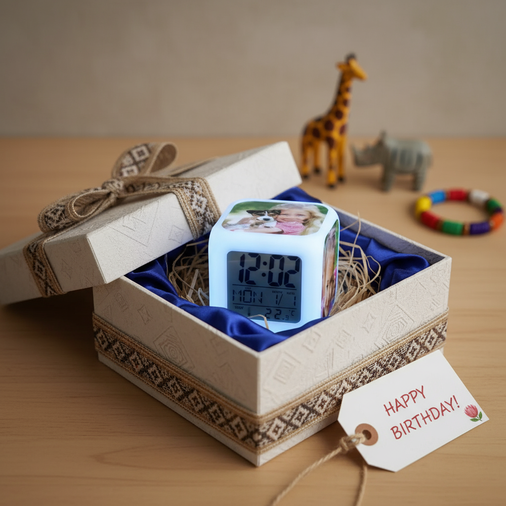 Gift presentation of digital cube clock