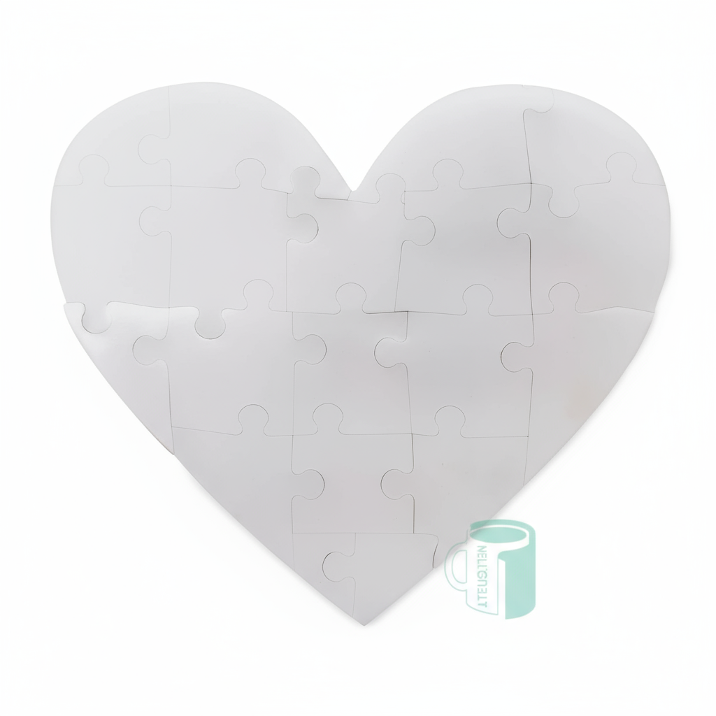 Professional top view of heart puzzle