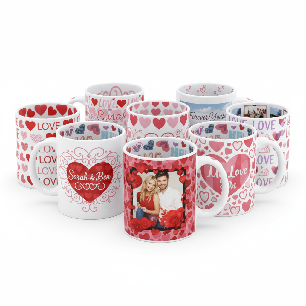 Valentine's Day Coffee Mugs 11oz | Custom Photo & Love Message | Romantic Gifts SA