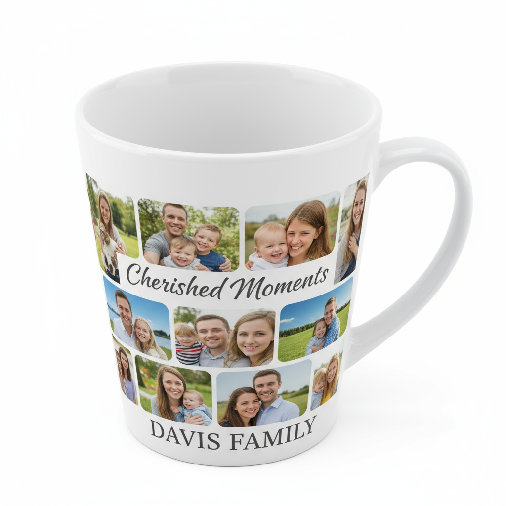 12oz Cone Coffee Mugs | Custom Photo & Name Printing | Dishwasher Safe Gifts SA