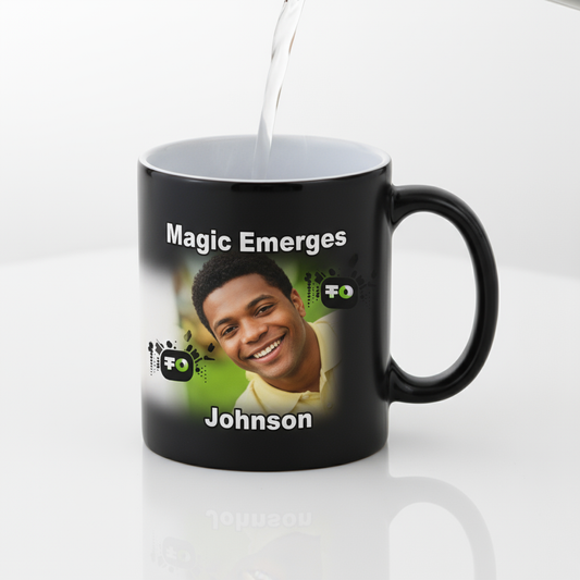 Glossy Black Magic Mugs 11oz | Custom Photo Reveal | Heat-Sensitive Gifts SA