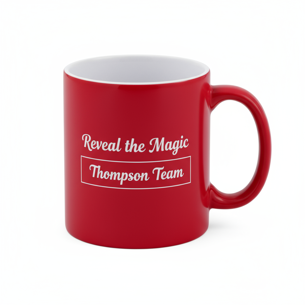Personalized Glossy Red Magic Mug - Custom Photo & Name - 11oz Color-Changing