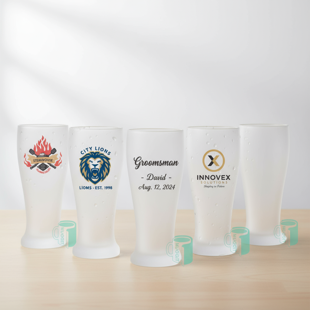 Various frosted mug customization examples