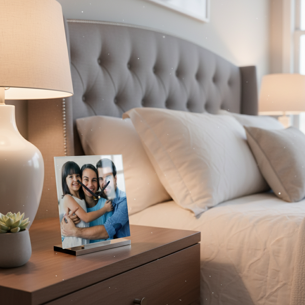 Luxury home display with family photos