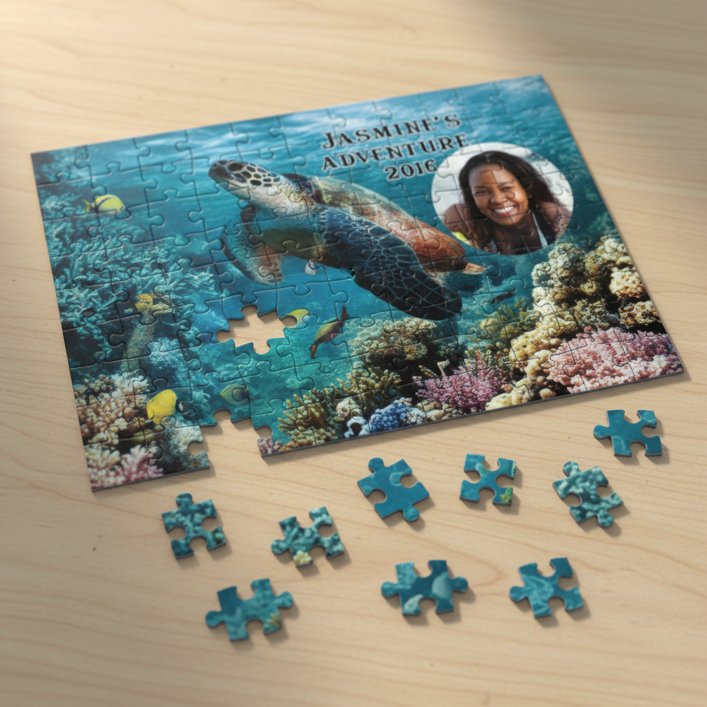 Personalized 30-Piece European Glossy Puzzle - Custom Photo & Name Gift