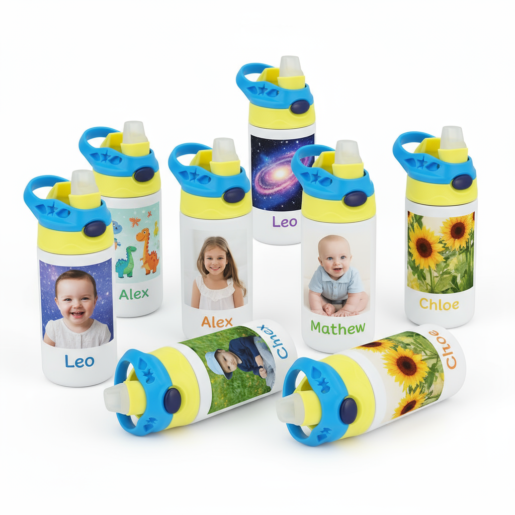 Personalized Kids Sippy Cup - Custom Full-Wrap Photo & Name Toddler Drinkware
