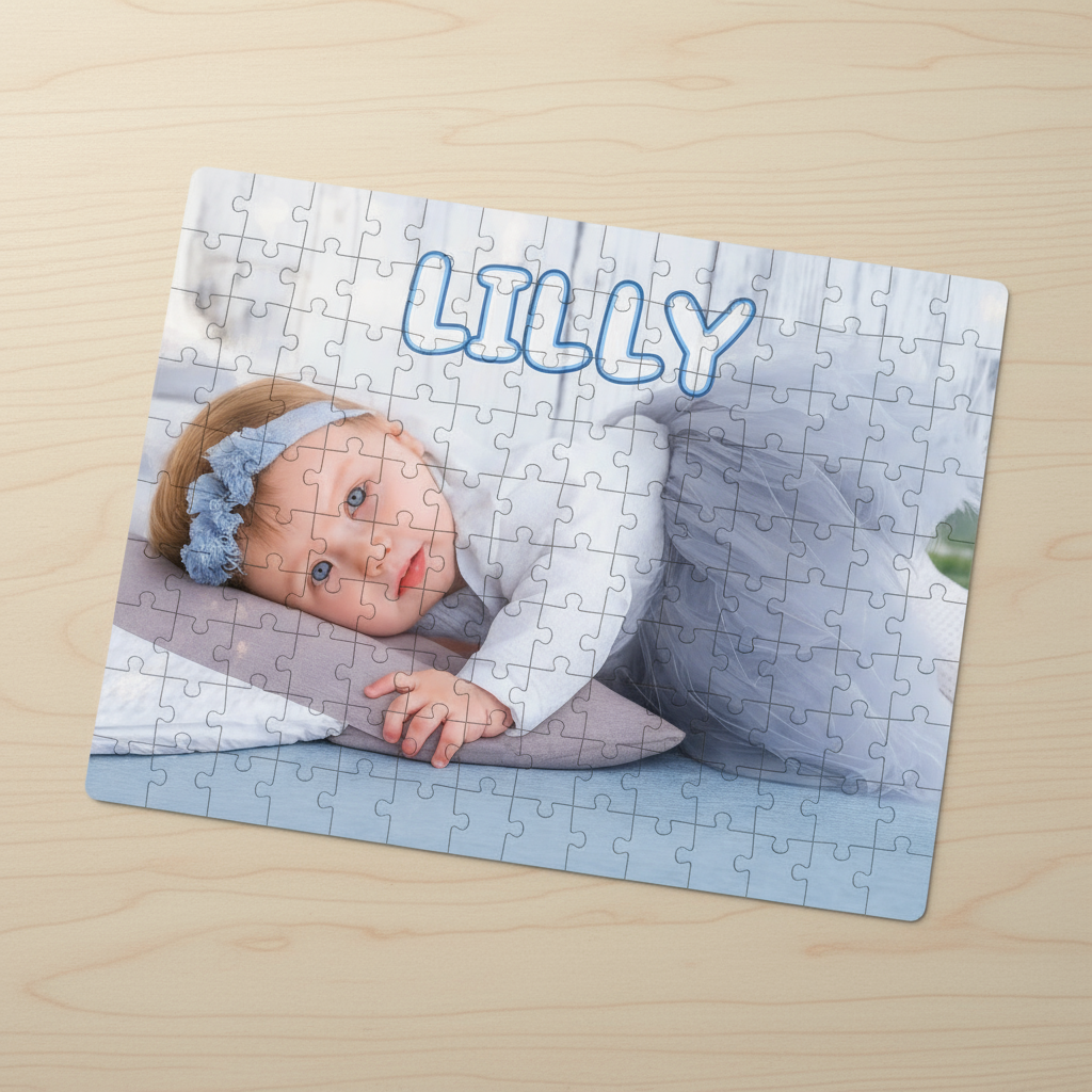 Personalized 30-Piece Glossy Puzzle - Custom Photo & Name Gift