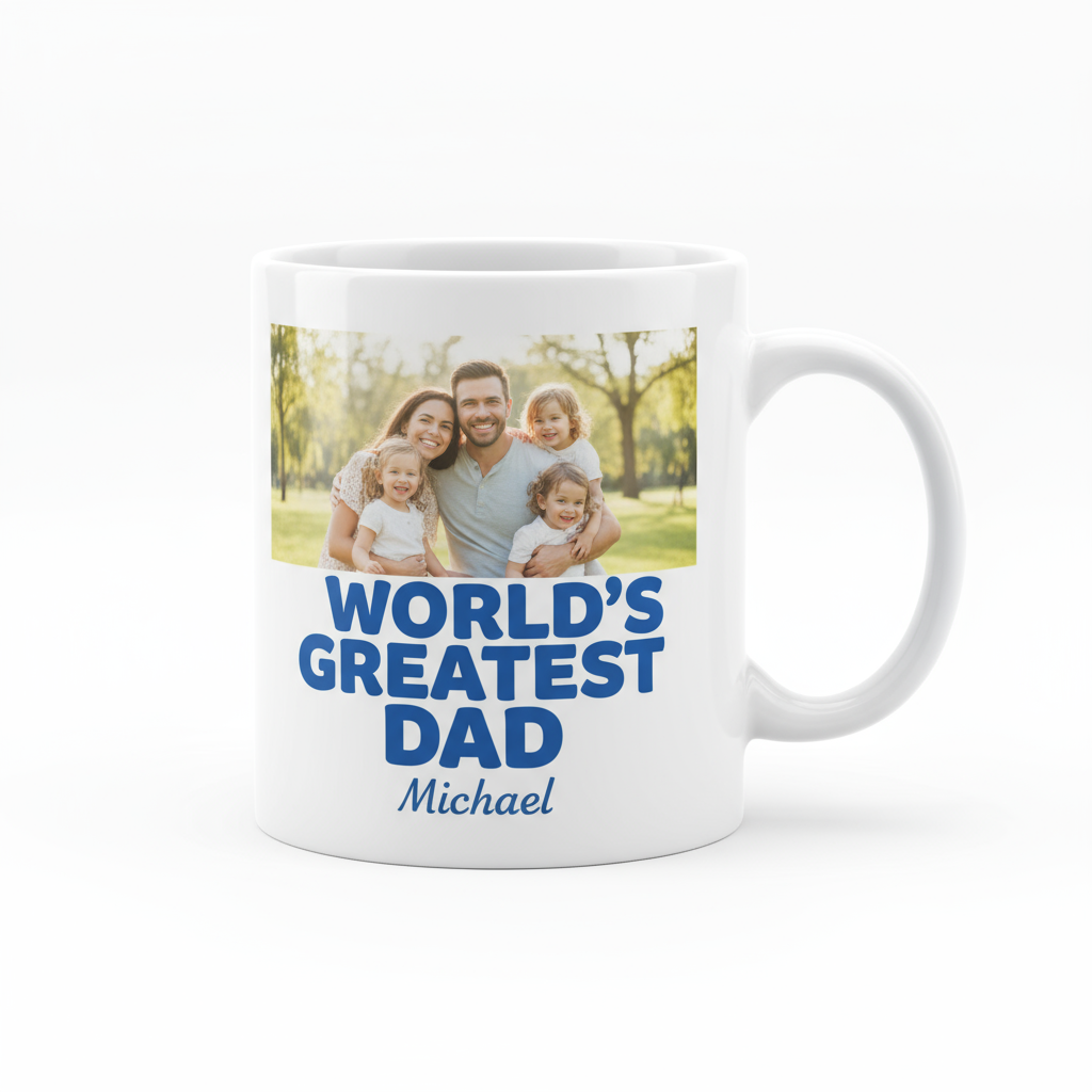 Father's Day Coffee Mugs 11oz | Custom Photo & Name Printing | Dad Gifts SA