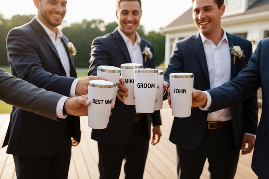 Groomsmen - White Metal Tumblers