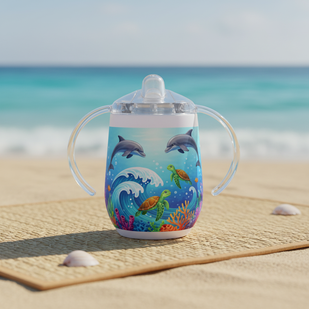 Ocean Theme Sublimated Sippy Cup