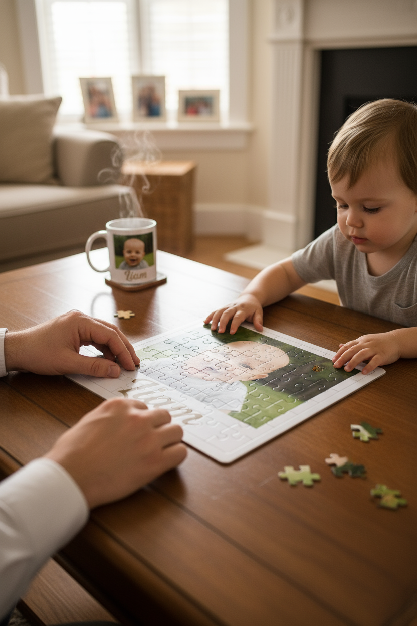 Personalized 60-Piece European Cardboard Puzzle - Custom Photo & Name Gift