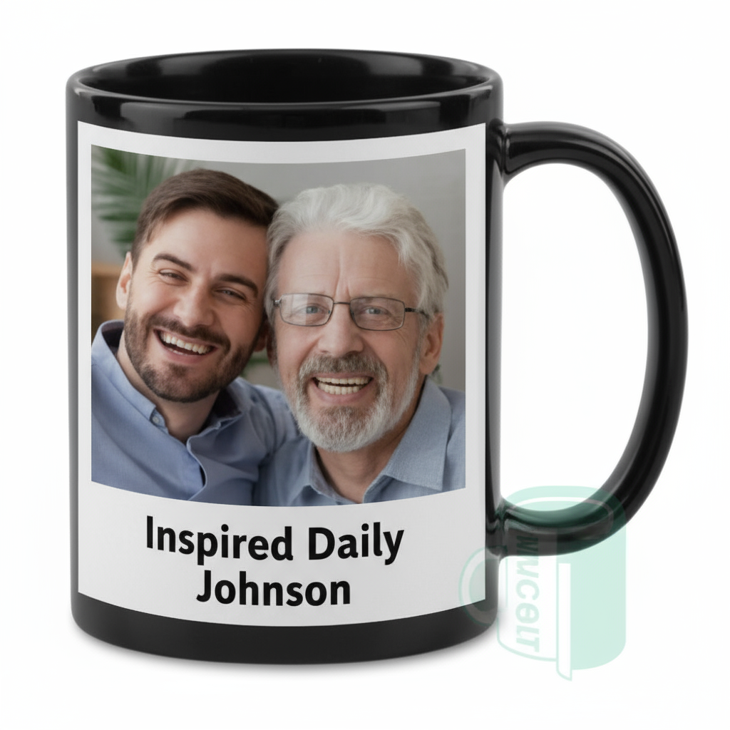 Black Patch Coffee Mugs 11oz | Custom Photo & Name Printing | Premium Gifts SA