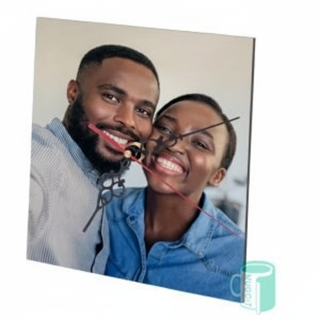 Professional front view of matte hardboard clock