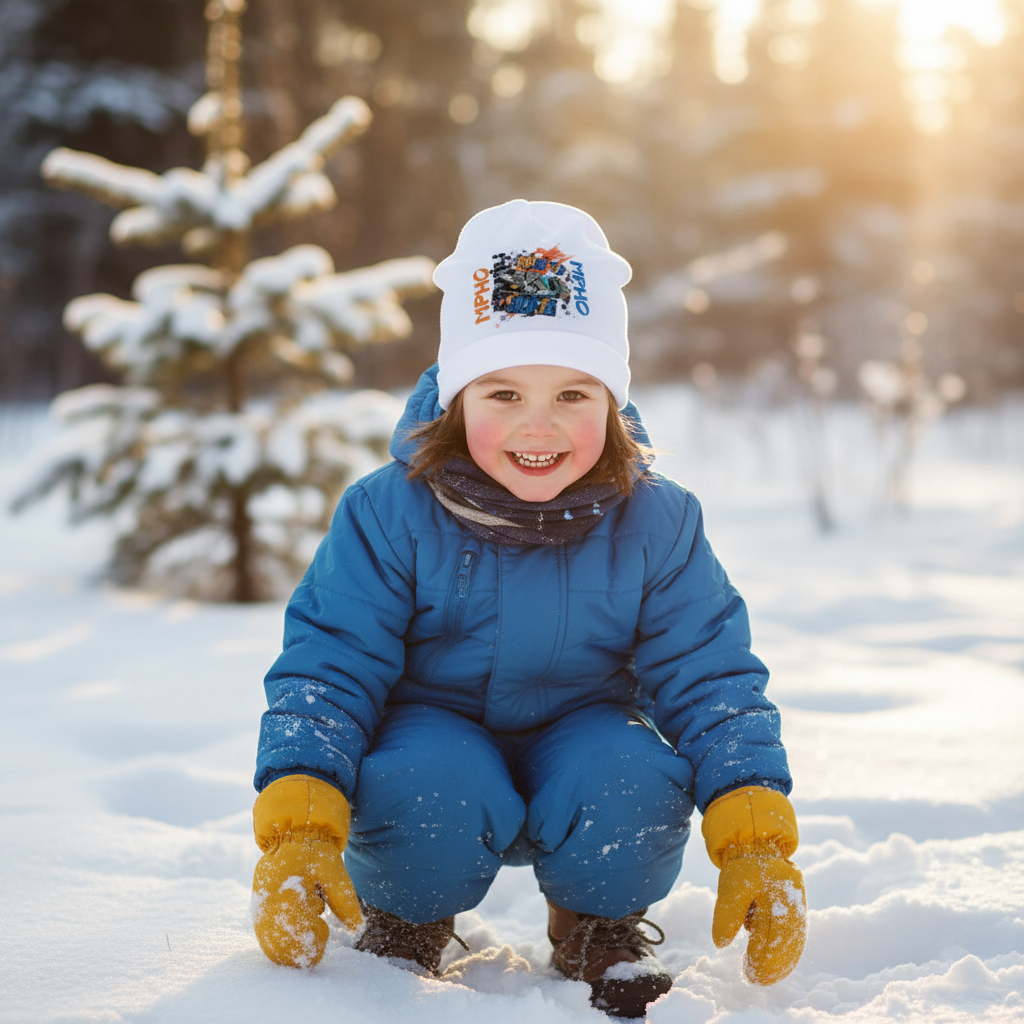 Personalized Kids Fleece Beanie - Custom Name & Logo Winter Hat