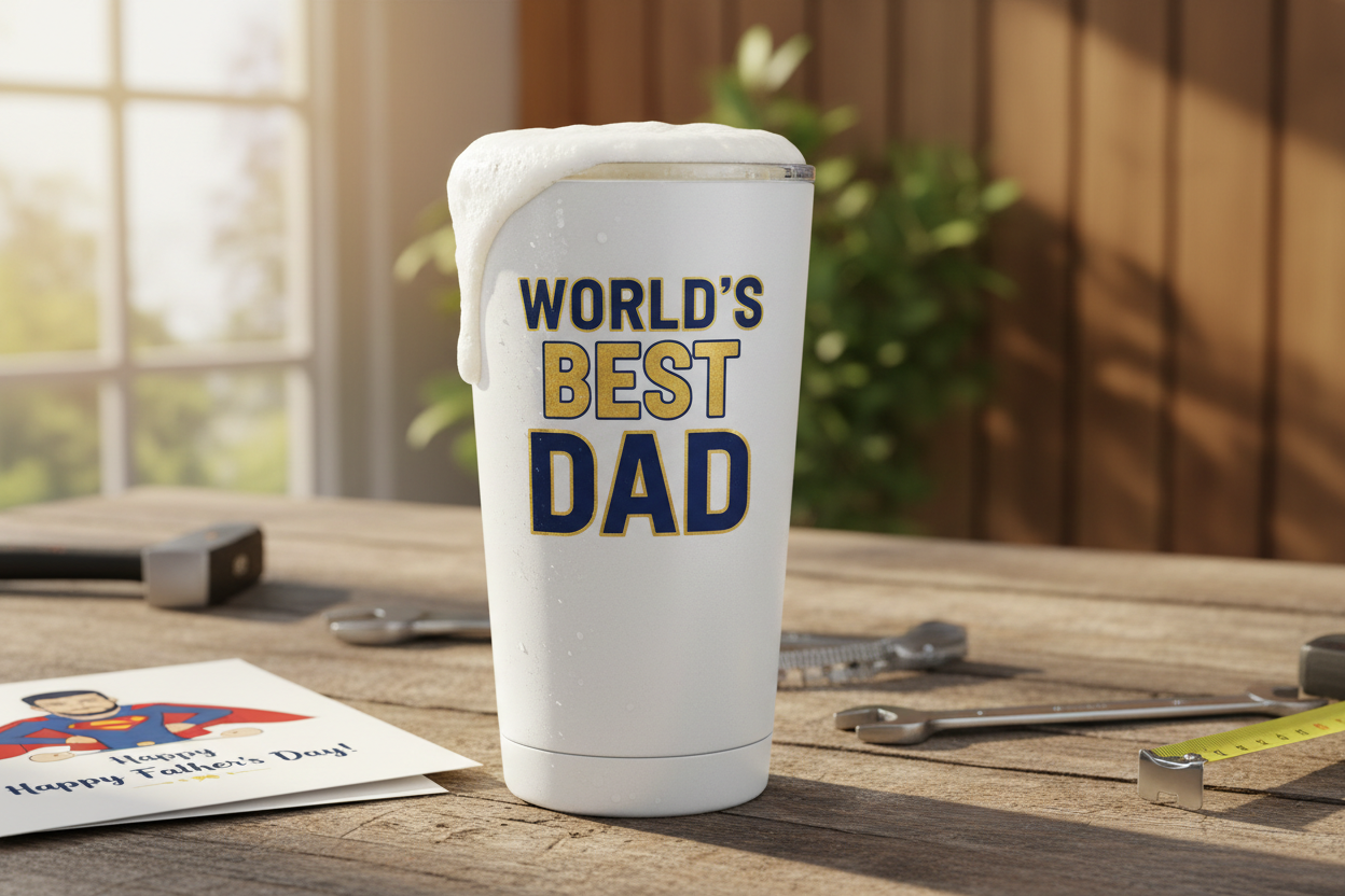Best Dad - White Metal Tumbler