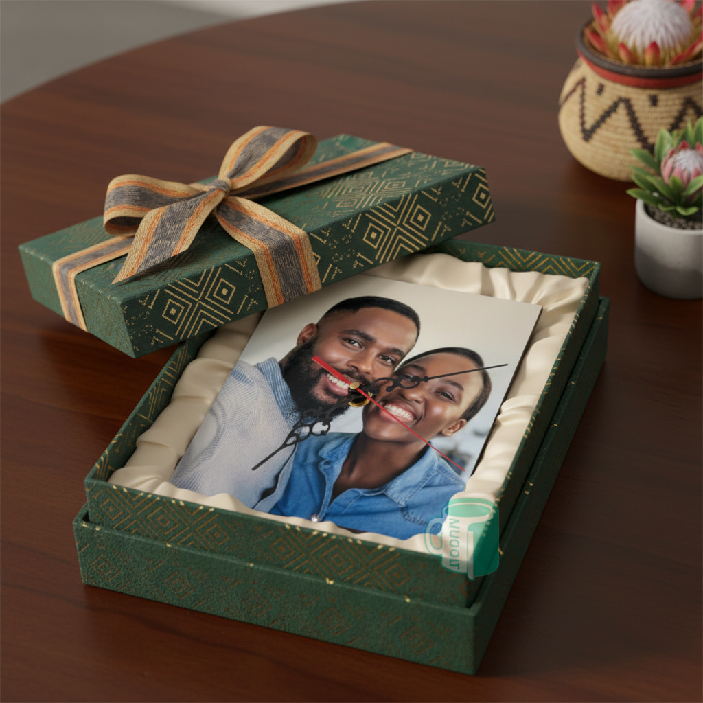 Gift presentation of hardboard clock