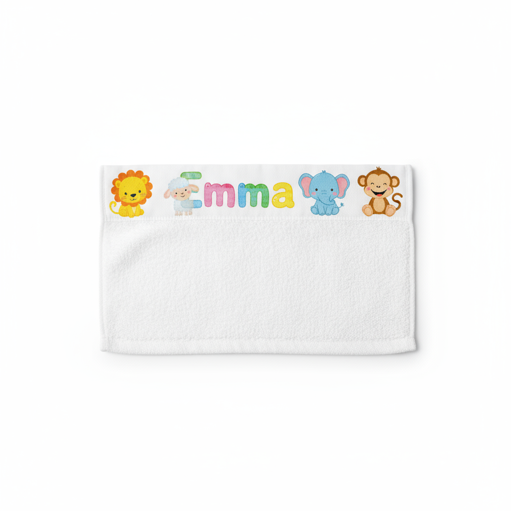 Kids name on towel sublimation strip