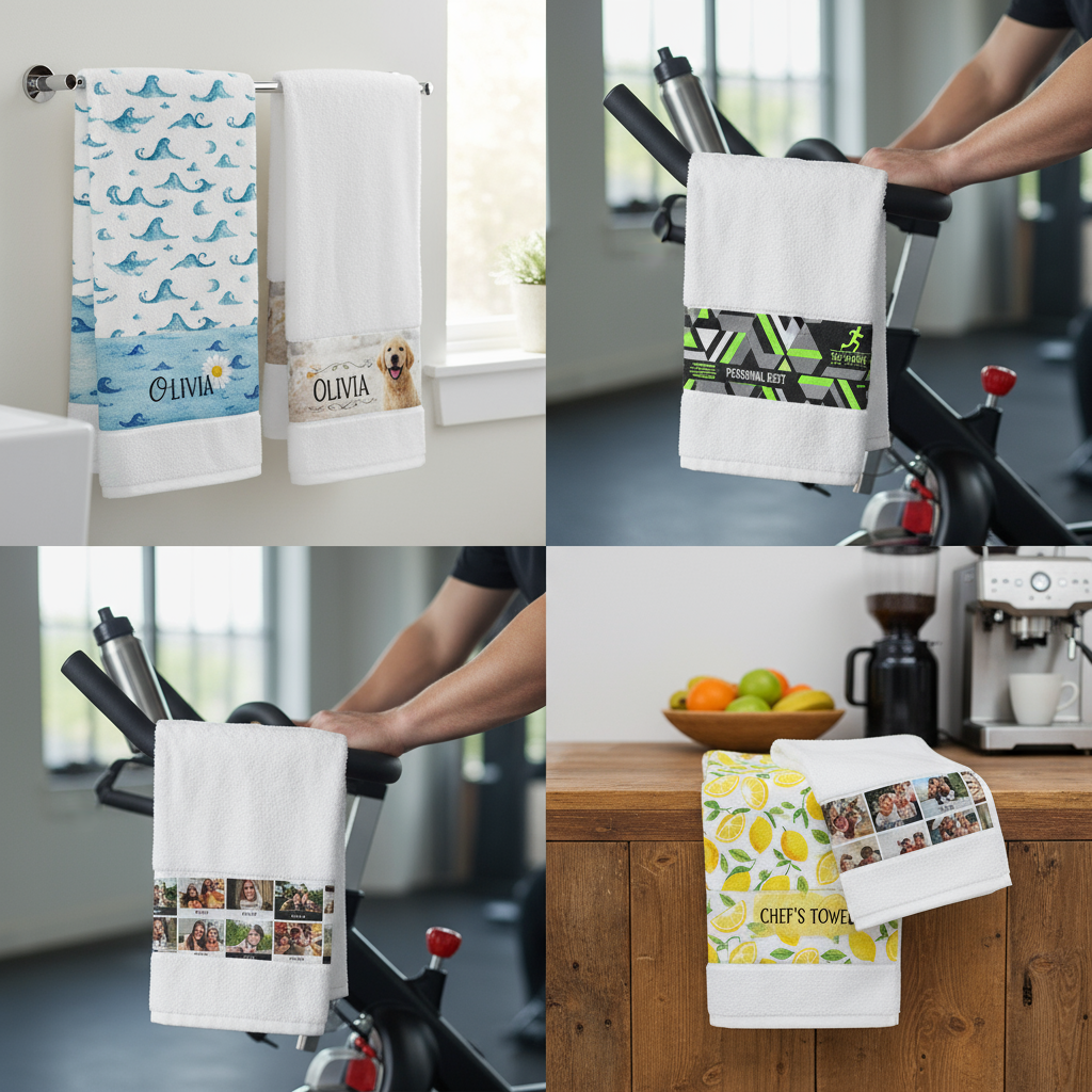 Lifestyle photo showing sublimation strip towels