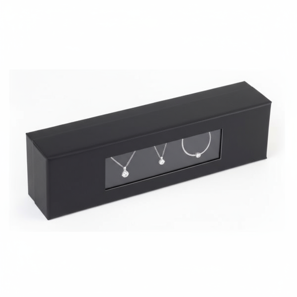 Luxury black gift box with window