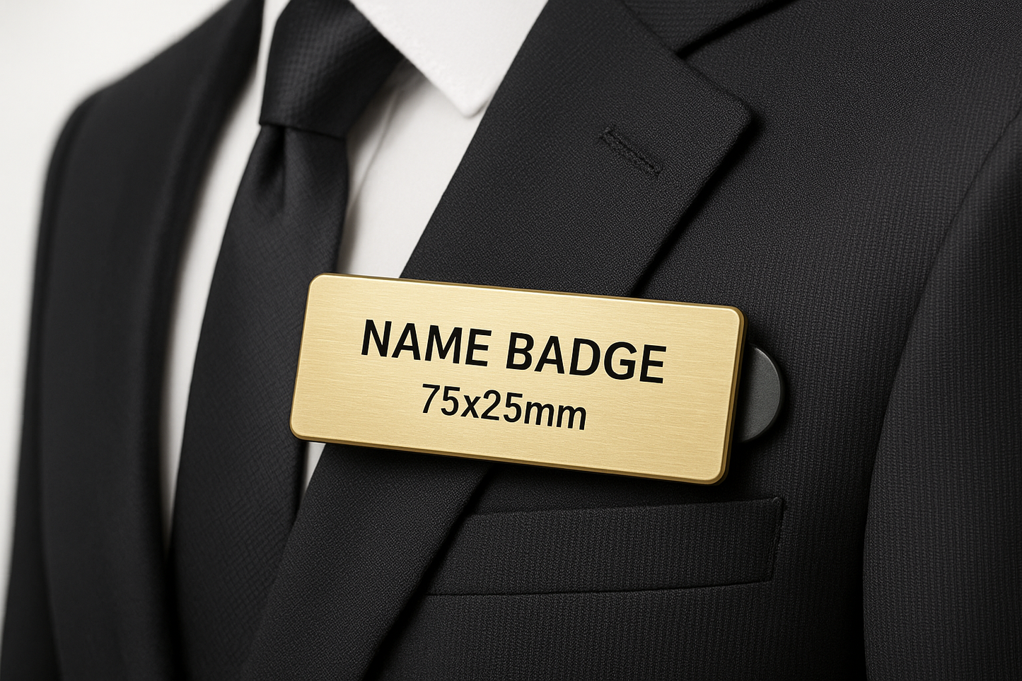 Magnetic badge on business suit