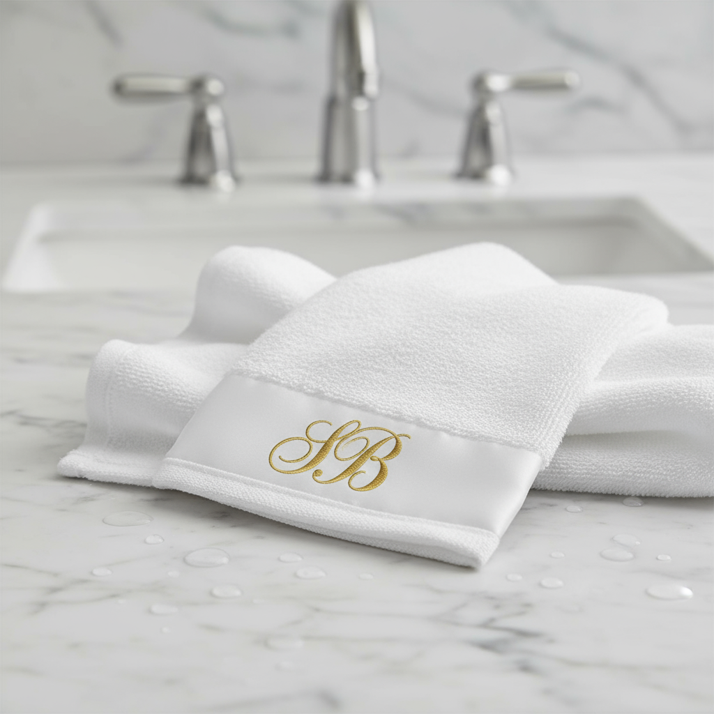 Monogram on towel sublimation strip