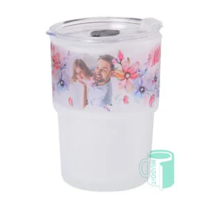 Custom Frosted Glass Tumbler 13oz with Lid - Personalized Stackable Restaurant & Bridesmaid Gift | Space-Saving Elegant Design | Made in South Africa